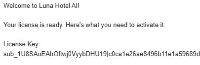 Email with license key